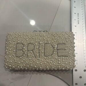 bride pearl clutch white